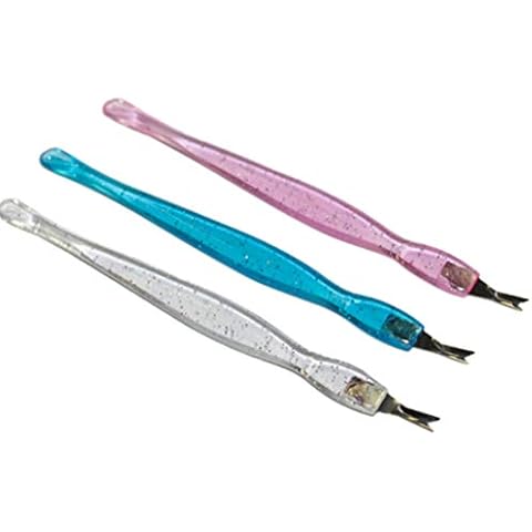 Lurrose 10pcs Cuticle Trimmer Pedicure Dead Skin Remover Curved Easy to Grip Dual -end Callus Removal Fork Cover