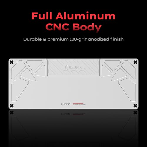 Image of IQUNIX MQ80 Low Profile Mechanical Keyboard for Work and Gaming Tri Mode Wireless Wired CNC Aluminum Hot Swappable RGB Backlit Long Battery Life VIA Support (Silver)