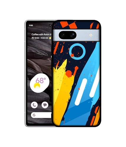 Image of Abstract Stripes Geometric Figures Design Premium 2D Printed Metal Back Case Cover for Google Pixel 7A 5G