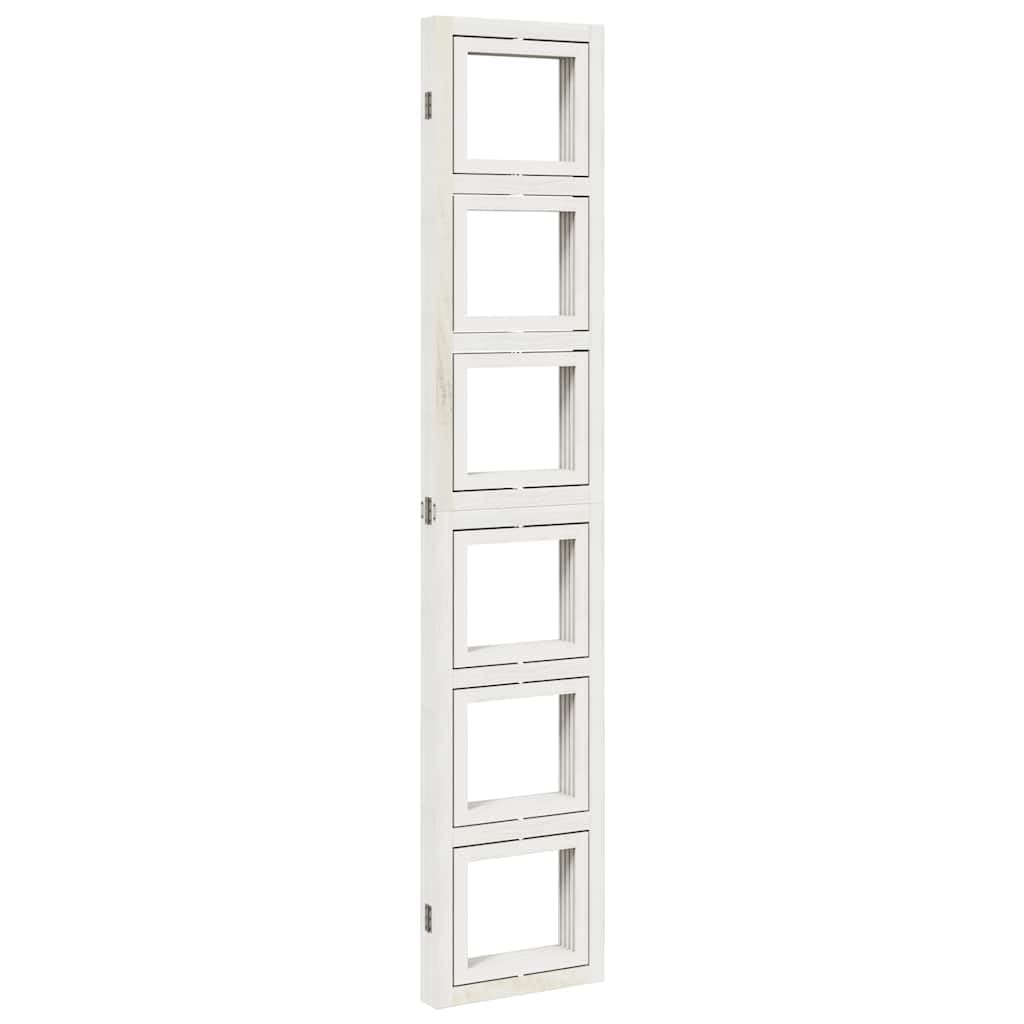 Paravento in legno massello di paulownia, 4 pezzi, paravento pieghevole, 140-145 cm di larghezza x 200 cm di altezza, bianco, per soggiorno e ufficio