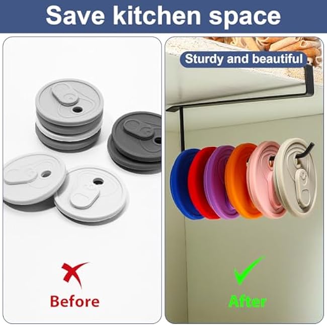 2 Pack Tumbler Lid Organizer Inside Cabinet Horizontal Hanging Cup Lid Storage Holder Hook up to 8 Cup Cover Under Cabinet (No Screws, No Adhesive) Space Saving Kitchen Storage(Black)