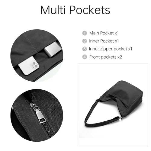 Bolso Hobo de Lona GEMIU para Mujer y Hombre Negro miniatura 5