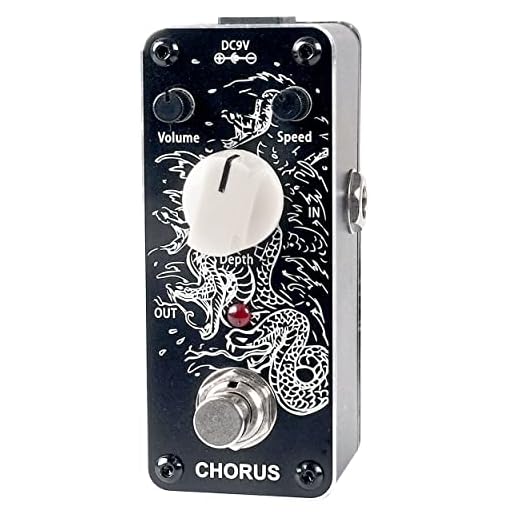 Sondery Chorus Pedale effetto chitarra, True Bypass, mini dimensioni con design artistico su custodia rigida in alluminio e taglio diamante lungo il bordo
