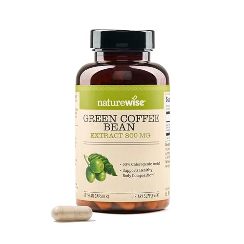 NatureWise Green Coffee Bean Extract 800mg - with 50% Chlorogenic Acids - Support for Weight Goals, Energy, and Antioxidants - Vegan, Non-GMO - 60 Capsules[1-Month Supply]