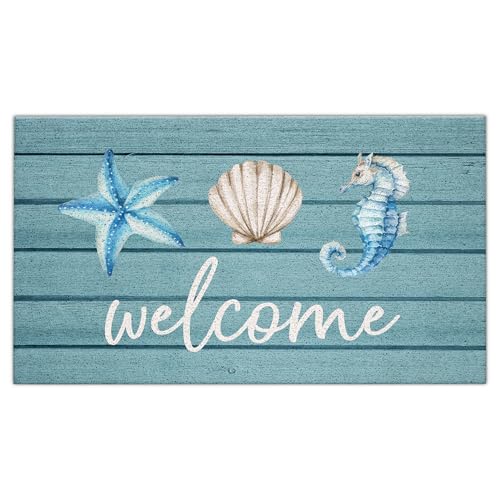 Jvpke Beach Welcome Mat for Front Door, Beach Door Mat, Star...