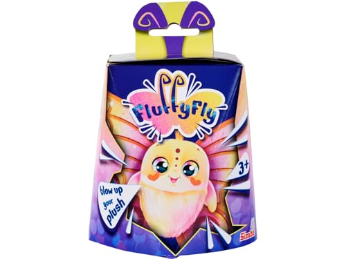 Simba Plüsch Schmetterling Fluffyfly (30 cm) – Aufblasbares Kuscheltier mit Regenbogen-Augen und Überraschungseffekt – Geschenkidee für Kinder – weiches Stofftier ab 3 Jahren für Mädchen und Jungen
