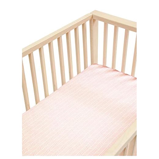 SLEEPY SILK - Baby Silk Crib Fitted Sheet | Silk Crib Sheet for Baby Hair Loss or Eczema | Silk Baby Crib Bedding in 25 Momme Mulberry Silk | SIDS Safe Silk Baby Sheets | Pink Herringbone