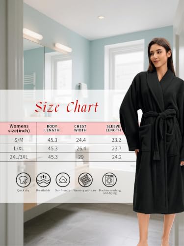 Image of Soft Robe For Women,Warm Plush Bath Robes Female,Spa Towel After Shower Lightweight Long Bathrobe