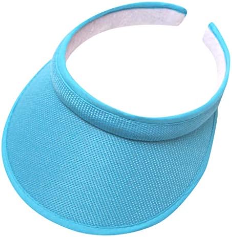 Womens Summer Golf No Headache Round Brim Hats Tennis Running Sport Sun Visor Top Level Cotton Twill Ball Adjustable Caps Blue