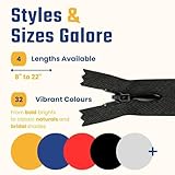 20 cm / 8 Inch Cream Invisible Zip - Nylon Closed-End Concealed Zipper for Dressmaking, Skirts, Cushions, Bridal & Alterations - Giddy Square - Image 3