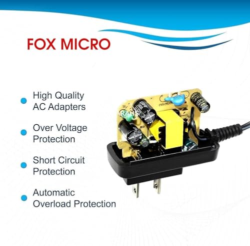 FOX MICRO 7.5V 500mA DC Power Adapter for CASIO Musical Keyboards and Other Instruments - Compatible with Electronic Pianos, Keyboards, and More (Black) - Image 3 thumbnail