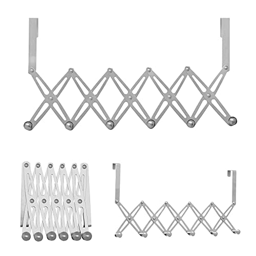 LUCKYMORDEN Expandable Stainless Steel Over The Door Hanger | Home Essential Space...