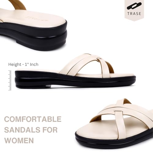 Image of TRASE Casual Stylish Flats Sandals For Women - Sandals For Women Stylish - Women's Sandals - Flat Sandal - Flats For Girls - Sandals For Girls - Ladies Sandal (46039)
