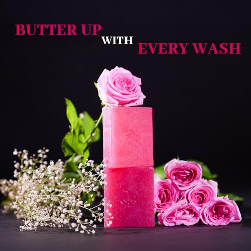 Image of Rose & Creamy Shea Butter Ayurvedic Soap For Men Women Pack of 1 X 125g Moisturizing & Softening Natural Bath Bar for Smooth, Glowing Skin, Handmade Soap 125g X 1 SLS Free Soap No chemicals For All Skin Types