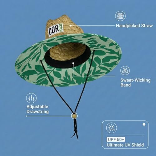 Gorro clásico de paja para sol COR surf unisex con protección UPF 50+ miniatura 2