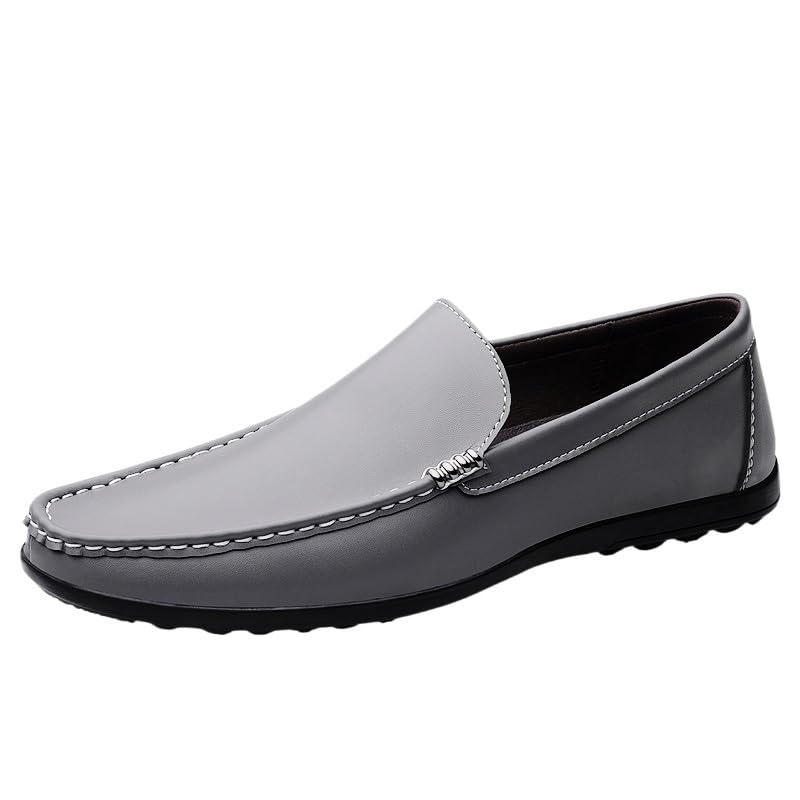 Casual Loafers for Men Vegan Leather Working Casual Round Toe Anti-Slip Non Slip Resistant Office Slip On