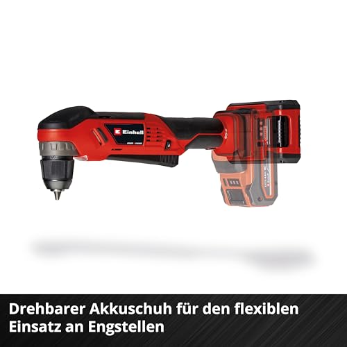 Einhell Akku-Winkelbohrmaschine TE-AD 18 Li-Solo Power X-Change (18 V, 45 Nm, 10 mm Schnellspannbohrfutter, LED-Licht, drehbare Batterieaufnahme, ohne Akku)