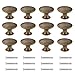 Kyrio 12 piezas de perillas de bronce antiguo Vintage tiradores de 30 mm perillas redondas de latón para muebles de baño de cocina cajón de gabinete bronce amarillo