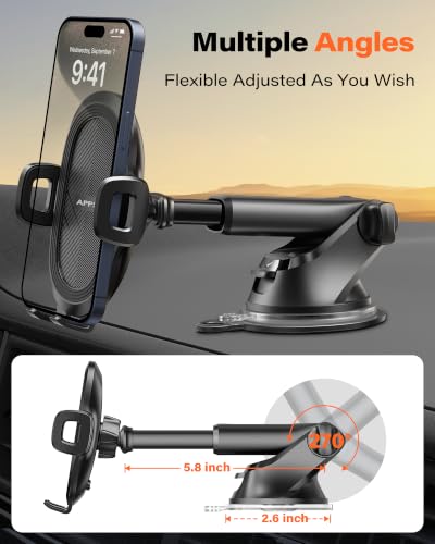 APPS2Car Handyhalterung Auto, 360° Saugnapf Windschutzscheibe & Armaturenbrett Handy Halter für Auto… – Ansicht 4