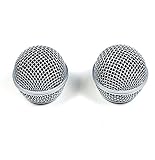 2x Mesh Microphone Grille For Shure SM58 565SD LC Microphone, Original Color