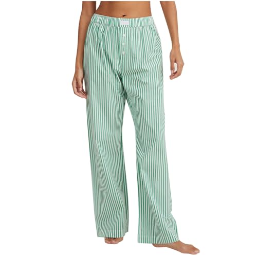 Women's Striped Pants Y2k Wide Leg Pants High Waisted Lounge Pants Loose Fit Trousers Pants Fashion Beach Pants
