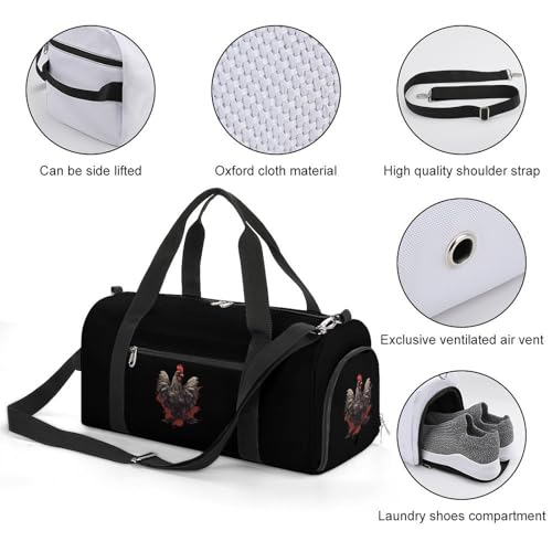 Rooster Gym Bag Travel Duffel Bag Sports Tote Bag Workout Bag Weekender Bag for Women Men3