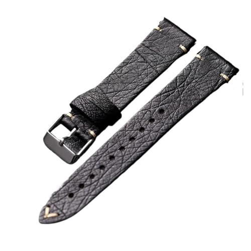 Bracelet de montre en cuir marron fait main homme 18 20 22 mm vintage