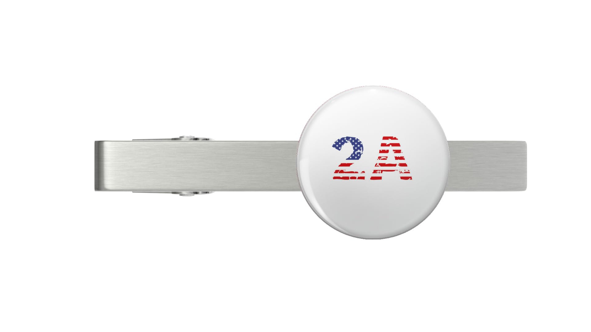 2A - 2nd Amendment Silver Tie Clip Tie Bar Veteran Gift