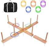 location jeux en bois geant vendee 【Construction en bois de hêtre de qualité supérieure et anneaux sûrs sans BPA】 Fabriqué à partir de bois de hêtre de haute qualité, ce jeu de lancer d'anneaux d'extérieur est robuste et durable pour d'innombrables rondes en intérieur/extérieur. Les 30 anneaux en plastique sans BPA sont légers, sans danger pour les adolescents et les adultes, et ajoutent du plaisir à chaque lancer, idéal pour les jeux de fête dans le jardin.