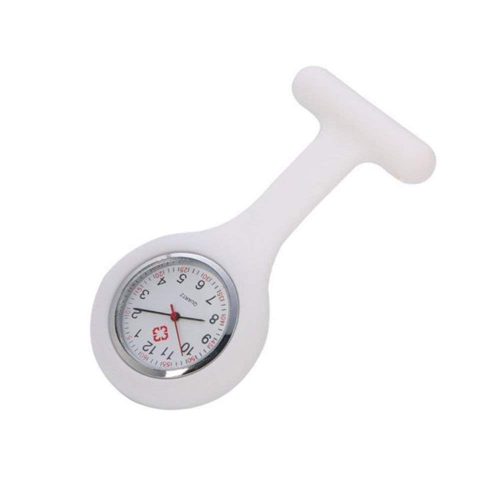 OROLOGIO DOTTORE INFERMIERE INFERMIERA BIANCO IN SILICONE CON SPILLA DA BALIA
