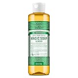 Dr. Bronner's Pure-Castile Magic Soap Liquid (Almond, 16 Ounce) - Made with Regenerative Organic Certified Oils, 18-in-1 Uses: Face, Body, Hair, Laundry, Pets and Dishes, Concentrated, Vegan, Non-GMO