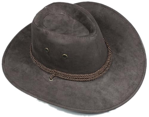 Chapeau de cowboy western en corde adulte marron taille unique UK