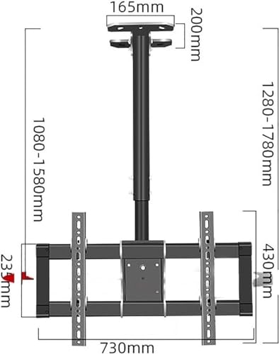 Support de plafond pour téléviseur 39-90 pouces réglable et pliable - 3