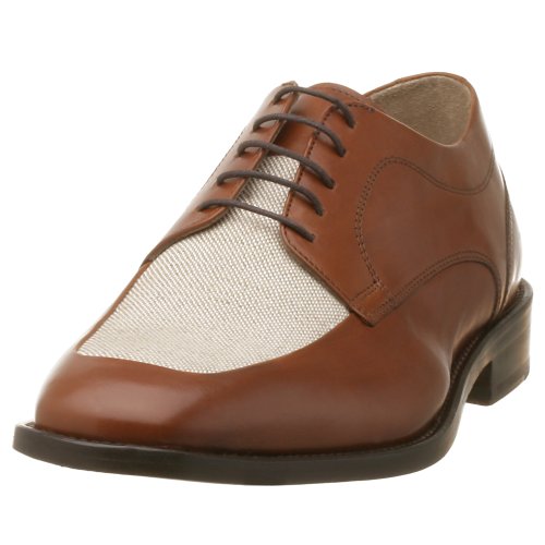 Image of Florsheim Men's Norton Linen Moc Toe Oxford,Cognac Lthr /Lin Plug,10 EEE