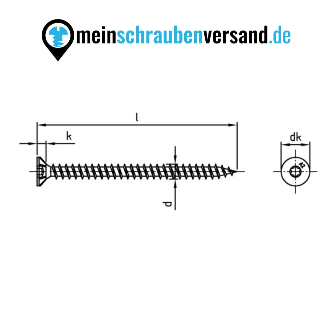 Tornillos para tableros de 10x70 mm 25 piezas A2 de acero inoxidable - Tornillos para construcción en madera - Tornillos para madera - Cabeza avellanada - Rosca completa con cabeza reforzada