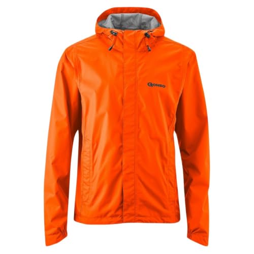 Gonso Save Light, Veste de vélo pour homme, Veste de pluie imperméable, étanche jusqu'à 10 000 mm et coupe-vent, G-Tex, Laminé 2 couches et coutures scellées, Coupe large, Sans PFC, Orange, XL