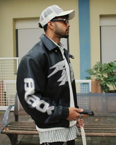 Leather Jacket Biker Racing Faux Motorcycle Moto Varsity Streetwear Bomber Jacket3