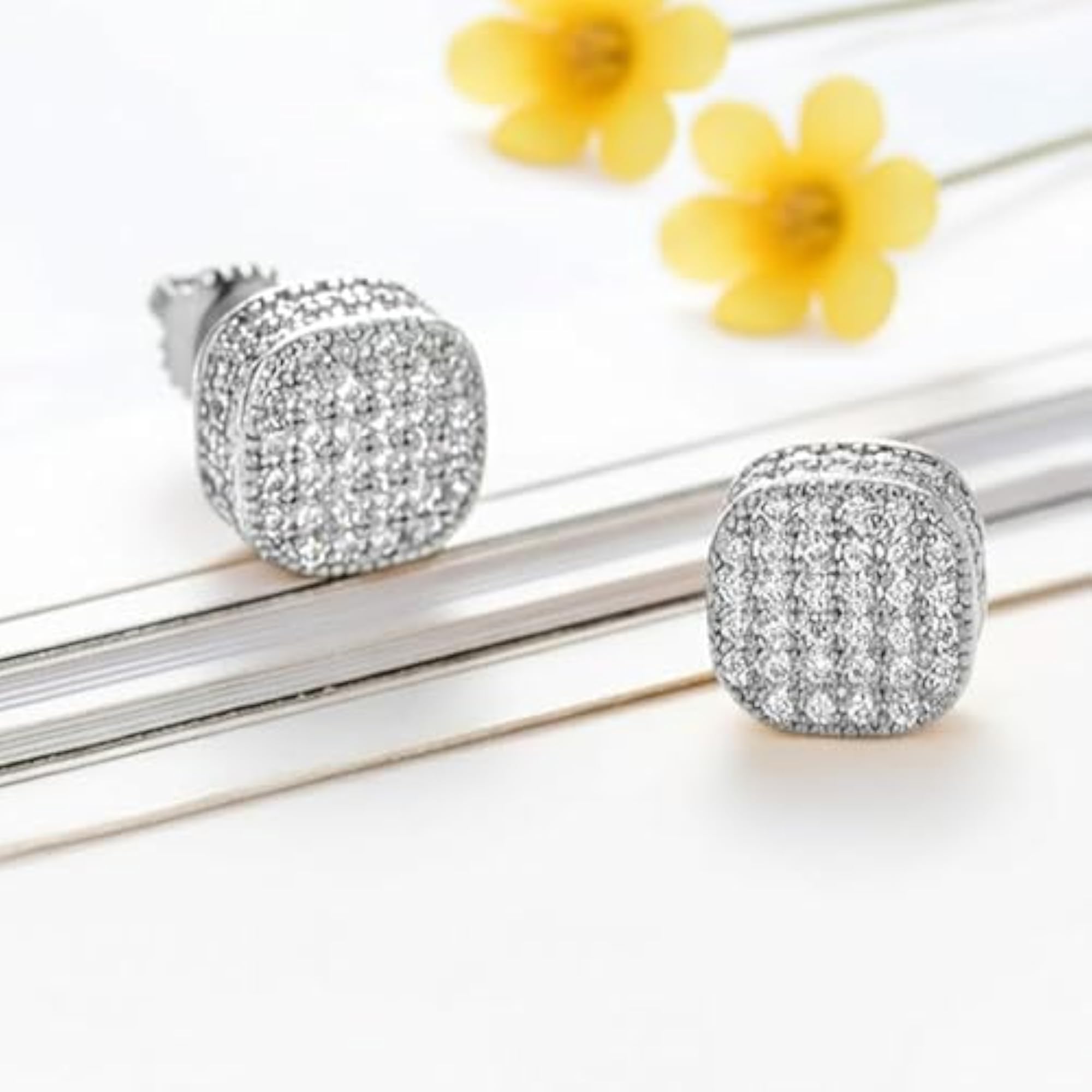 Women's Silver Plated Cubic Zirconia Studded Fancy Stud Earrings