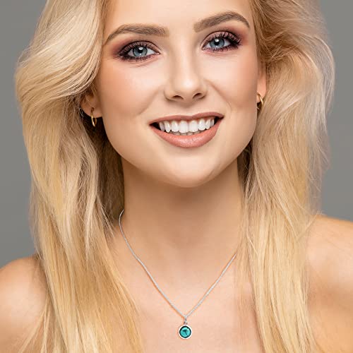 Turquoise Necklace Natural December Birthstone Pendant Silver Western Necklaces Turquiose Jewelery Handmade Necklace Gifts Necklaces For Women Trendy #TOP1