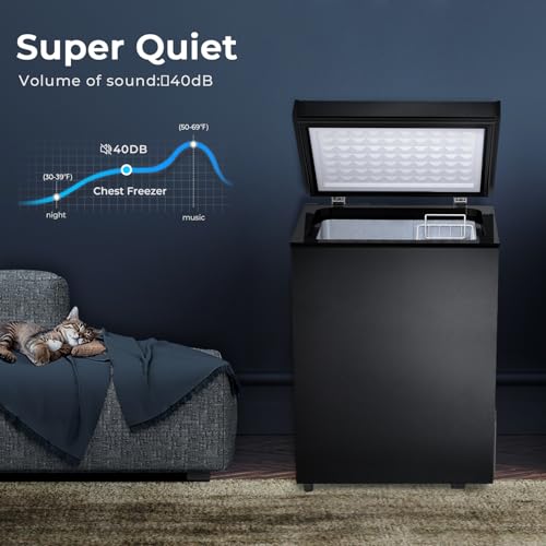 Image of Electactic Chest Freezer 3.0 Cubic Feet Compact Freezer with 2 Removable Baskets, Free Standing Top open Door Deep Freezer, Adjustable Temperature for Home Dorm, Bar, Basement, Kitchen