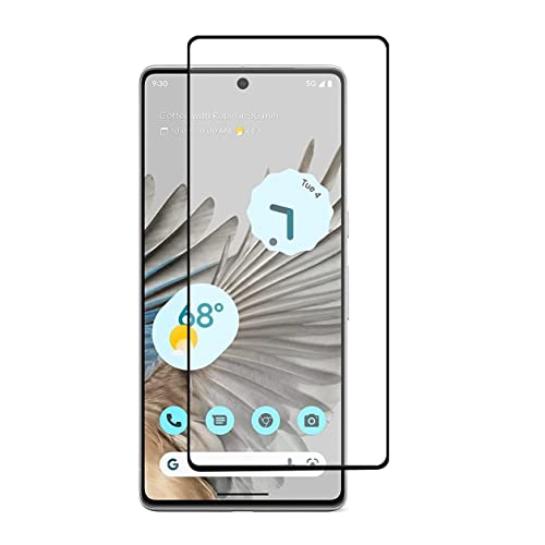 Image of Advanced Premium Tempered Glass Screen Protector For Google Pixel 7A (Black, Pack of 1) | Full Glue Edge to Edge Coverage with Easy Installation Kit