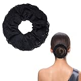 Large Black Lace Scrunchies, Big Scrunchies for Women Double Lace Elastic Hair Ties Ropes Ponytail Holder Hairs Accessories for Women Girls Thick Curly Hairs