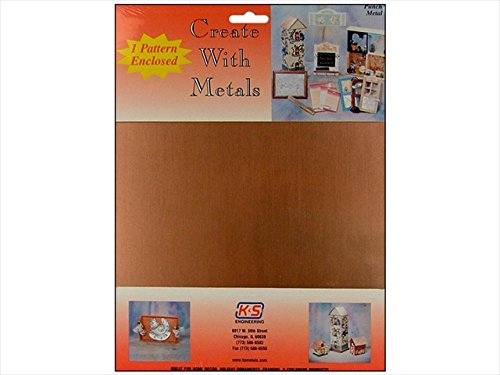 K&SPrecision Metals 6532 Copper Sheet, 0.016" Thickness x 8" Width x 10" Length, 26 Gauge, 1 pcs, Made in USA