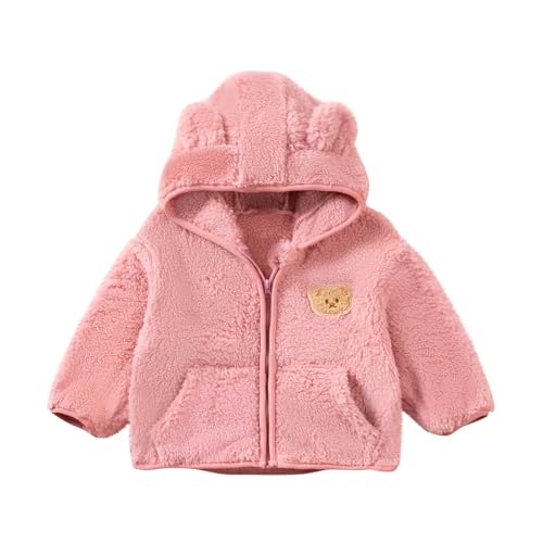 Beessbest Girls Sherpa Fleece Jacket Full-Zip Fuzzy Plush Outerwear Kids Toddler Windproof Coat Ultra Soft Winter Coat