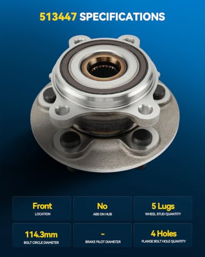 Image of PHILTOP 513448 x2 Front Wheel Bearing Hub Assembly for Toyota RAV4, Camry