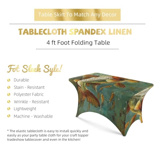 Nappe imprimée poisson 1,2 m élastique et lavable pour table de cuisine