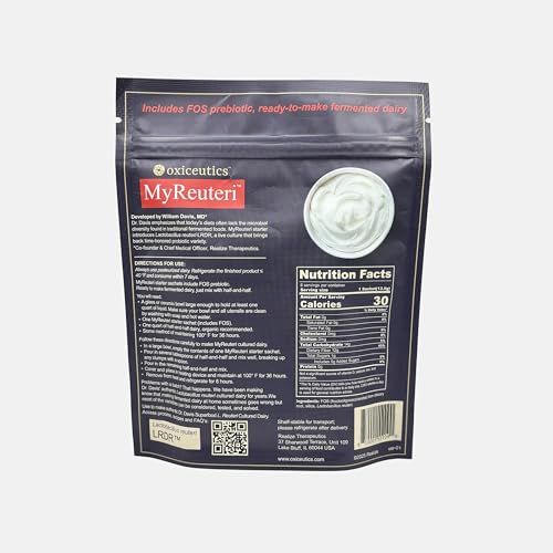 MyReuteri™ Complete Starter Culture — LRDR™ + 13 g FOS Prebiotic and Probiotic Live Cultures — Makes 6 Quarts Yogurt-Like Cultured Dairy — Developed with Dr. William Davis