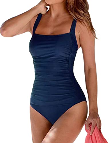 Muwodkdn Maillot de Bain Femme 1 Pièce Monokini Vintage Push-Up, Contrôle du Ventre, Bretelles Réglables, Style Sexy et Élégant pour Plage et Natation...