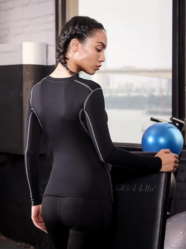 Women's 3 Pack Dry Fit Athletic Compression Base Layer Long Sleeve3