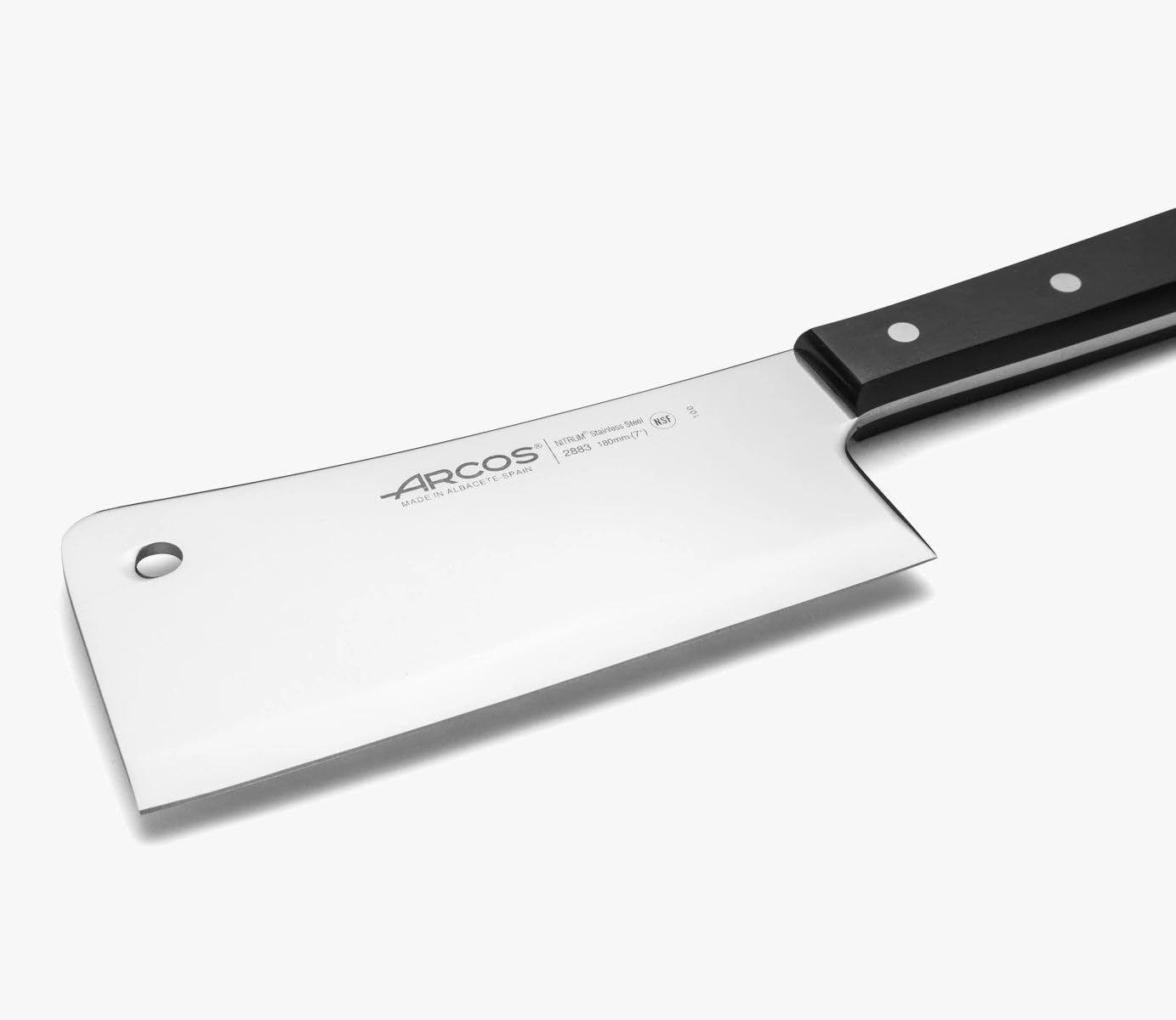 Arcos 288300 Serie Universal - Hackmesser - Klinge Nitrum Edelstahl 180 mm - HandGriff Polyoxymethylen (POM) Farbe Schwarz, 22.5 x 20 x 20 cm